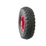 RODA PNEU 300 - 4 C/ ROLAMENTOS 20MM (JANTE METALICA)