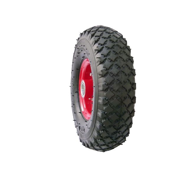 8418 RODA PNEU 300 - 4 C/ ROLAMENTOS 20MM (JANTE METALICA) - Image 1