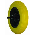 RODA CARRO MAO POLIURETANO AMARELA 3.50-8 C/EIXO 20mm